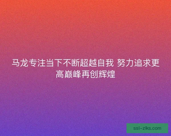 马龙专注当下不断超越自我 努力追求更高巅峰再创辉煌