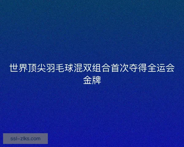 世界顶尖羽毛球混双组合首次夺得全运会金牌