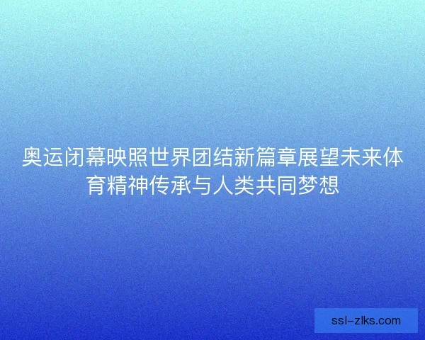 奥运闭幕映照世界团结新篇章展望未来体育精神传承与人类共同梦想